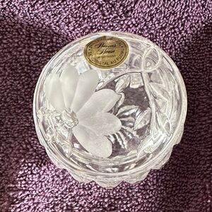 Princess House Frosted Glass Floral Bowl